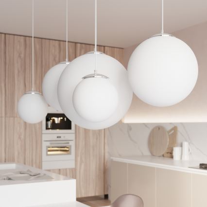 Viseći luster UGO na kabelu 1xE27/15W/230V Ø 40 cm bijela/sjajni krom