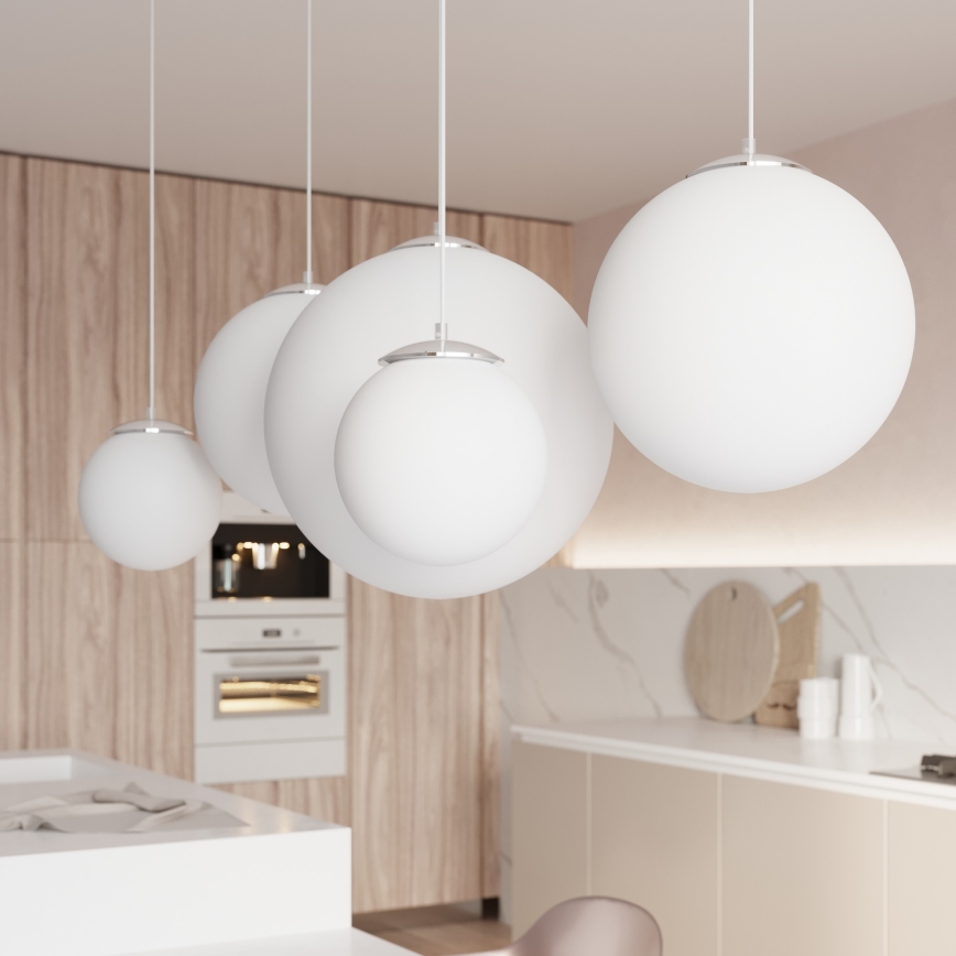 Viseći luster UGO na kabelu 1xE27/15W/230V Ø 40 cm bijela/sjajni krom