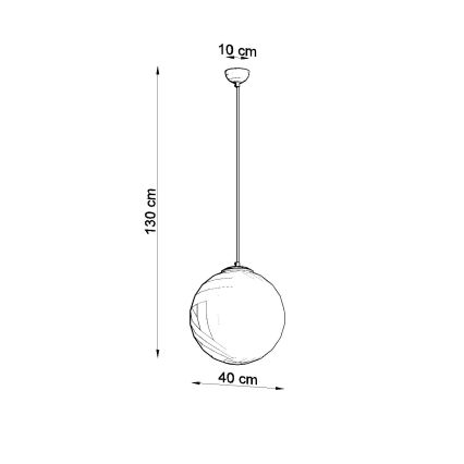 Viseći luster UGO na kabelu 1xE27/15W/230V Ø 40 cm bijela/sjajni krom