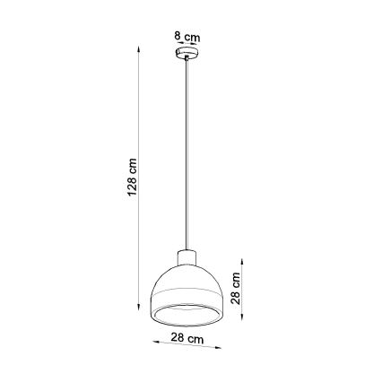 Luster na sajli DAMASO 1xE27/60W/230V beton