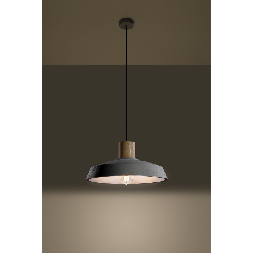 Luster na sajli AFRA 1xE27/60W/230V siva/bukva