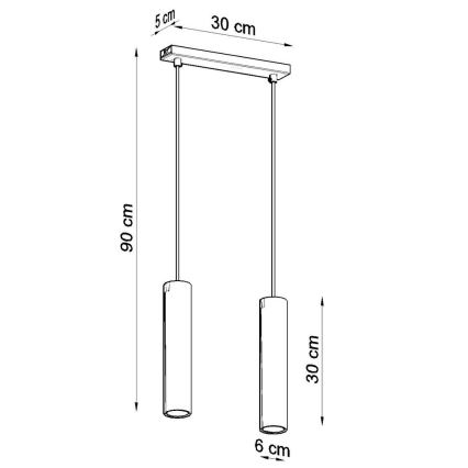 Luster na sajli LAGOS 2 2xGU10/10W/230V bijela