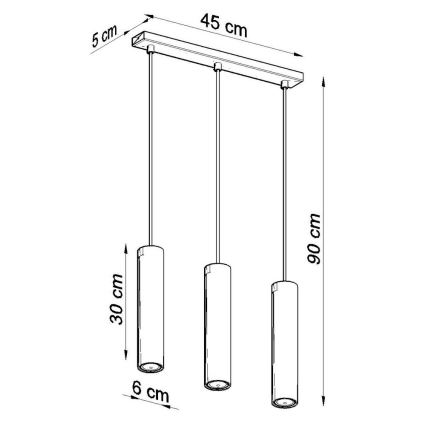 Luster na sajli LAGOS 3 3xGU10/10W/230V bijela