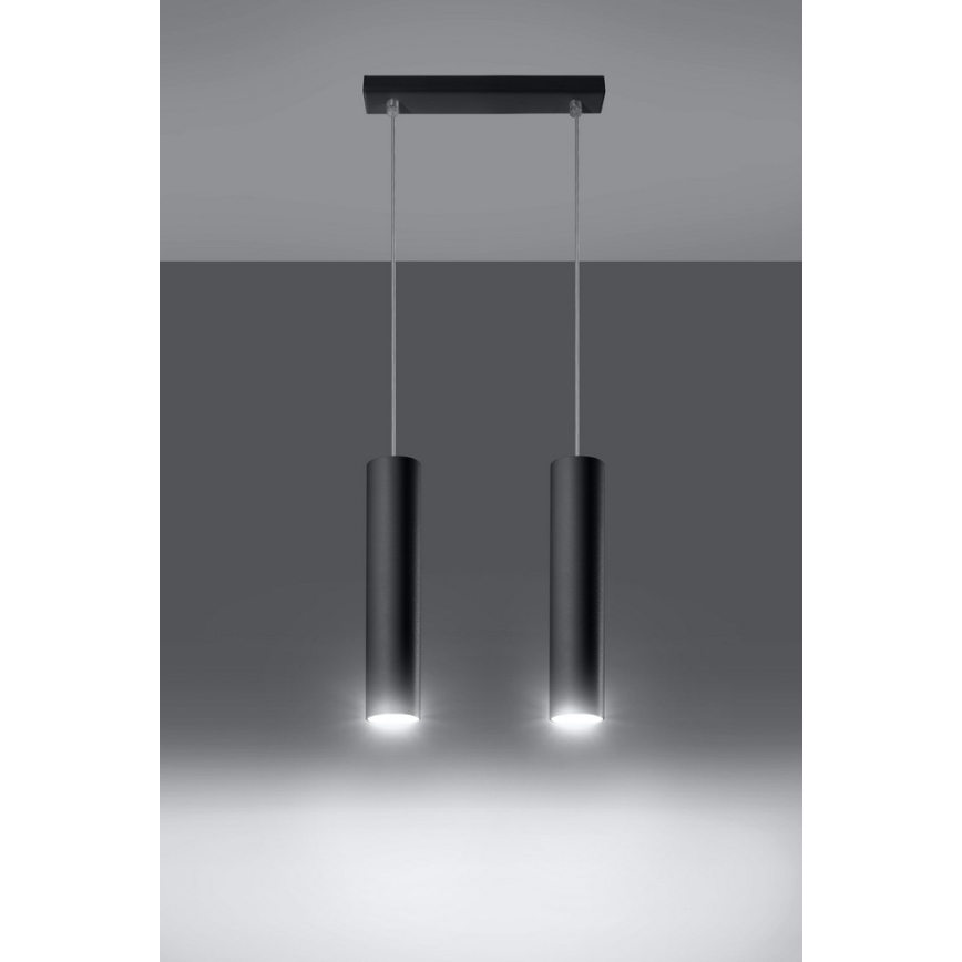 Luster na sajli LAGOS 2 2xGU10/10W/230V crna