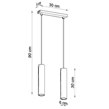 Luster na sajli LAGOS 2 2xGU10/10W/230V crna