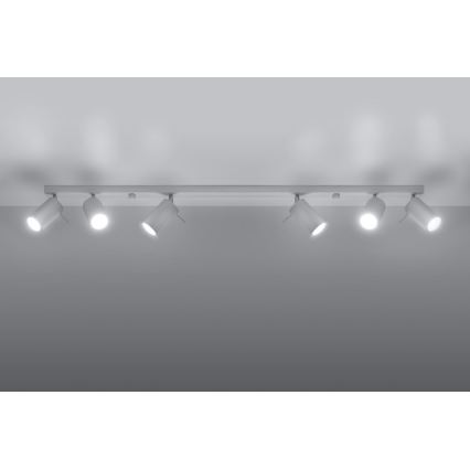 Reflektorska svjetiljka RING 6L 6xGU10/10W/230V bijela