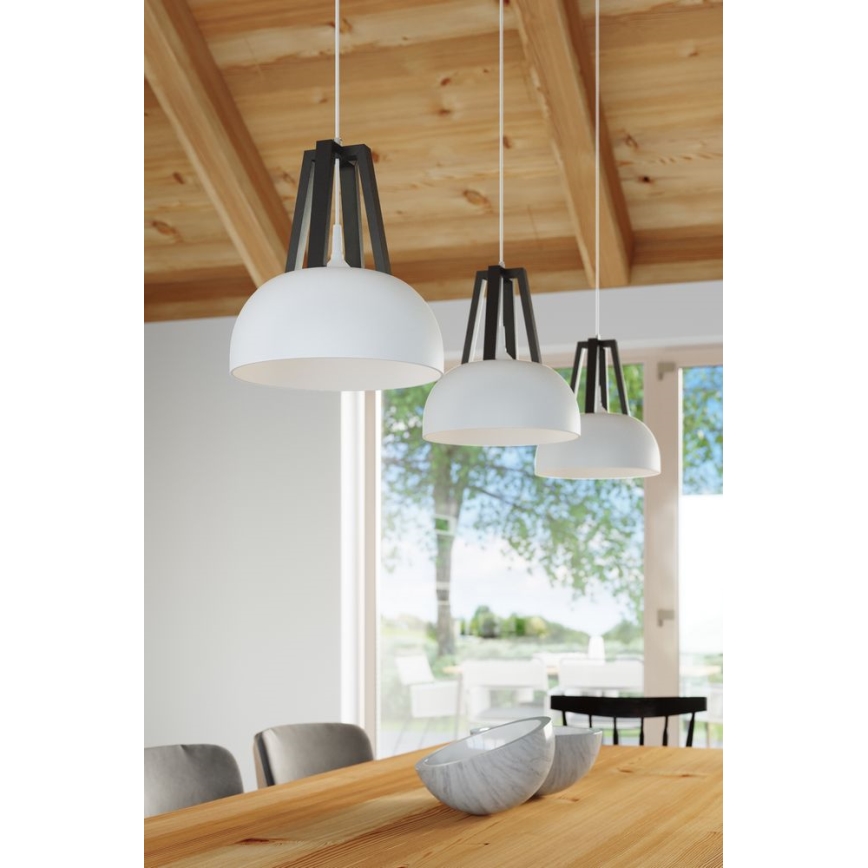 Luster na sajli CASCO 1xE27/60W/230V pr. 30 cm breza/bukva
