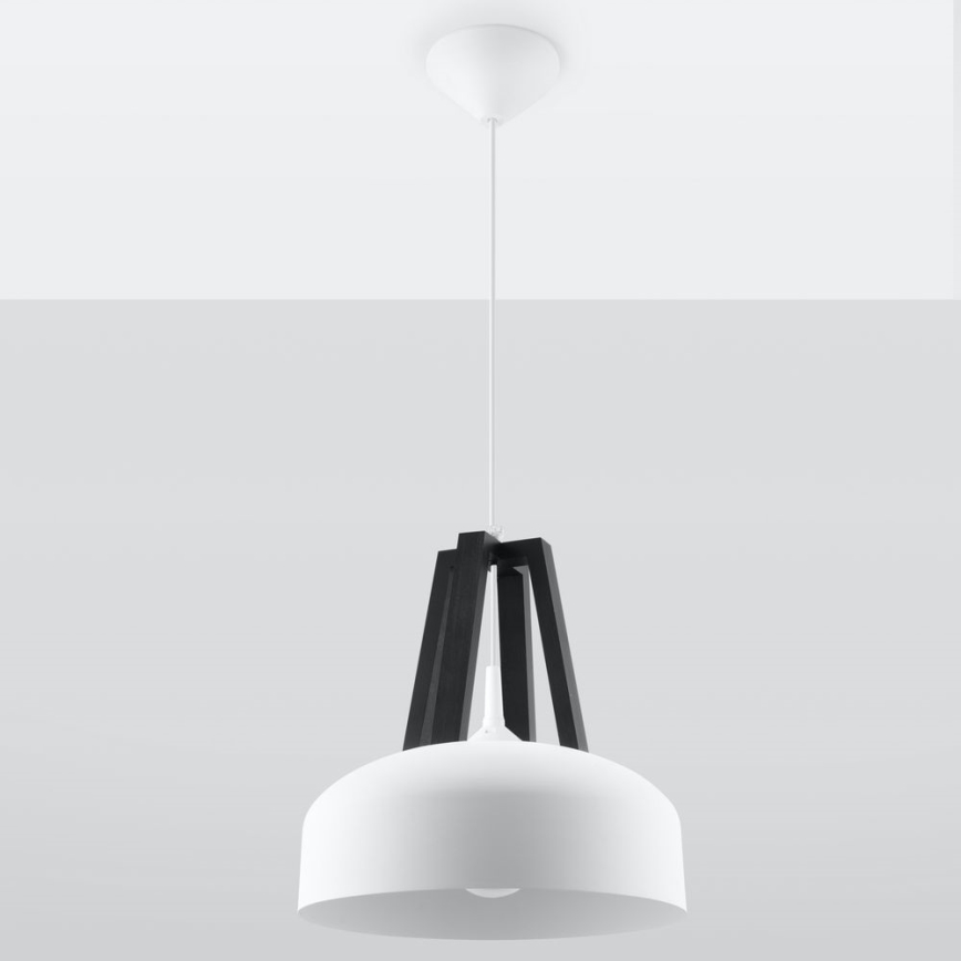 Luster na sajli CASCO 1xE27/60W/230V pr. 30 cm breza/bukva