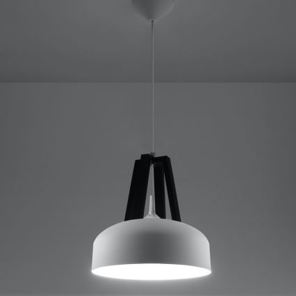 Luster na sajli CASCO 1xE27/60W/230V pr. 30 cm breza/bukva