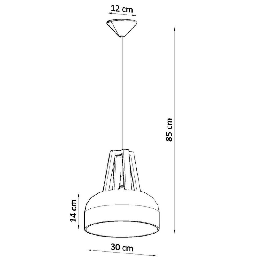 Luster na sajli CASCO 1xE27/60W/230V pr. 30 cm breza