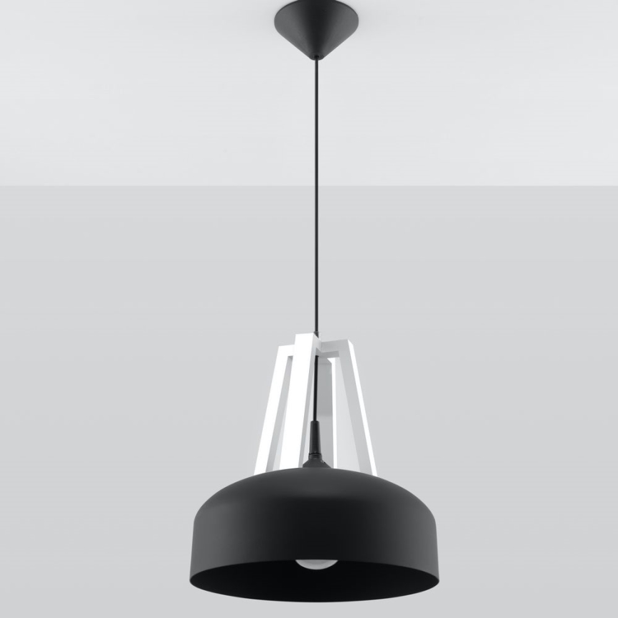 Luster na sajli CASCO 1xE27/60W/230V breza/bukva