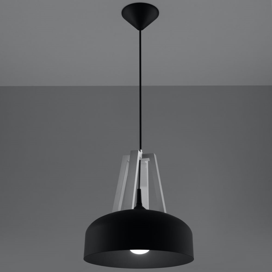 Luster na sajli CASCO 1xE27/60W/230V breza/bukva