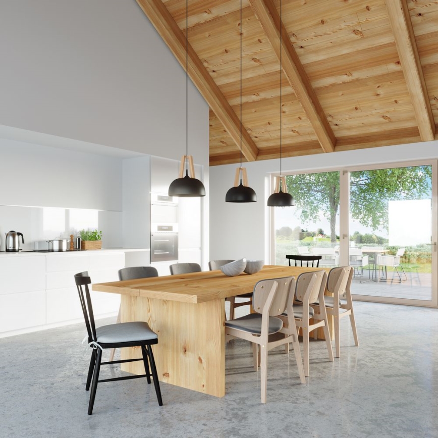 Luster na sajli CASCO 1xE27/60W/230V pr. 30 cm breza