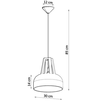 Luster na sajli CASCO 1xE27/60W/230V pr. 30 cm breza