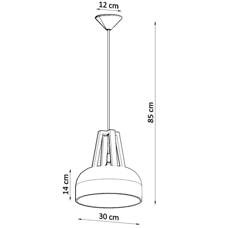 Luster na sajli CASCO 1xE27/60W/230V pr. 30 cm breza