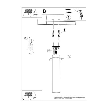 Reflektorska svjetiljka LAGOS 1xGU10/10W/230V 30 cm bijela