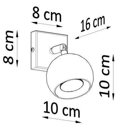 Zidna reflektorska svjetiljka OCULARE 1xGU10/10W/230V