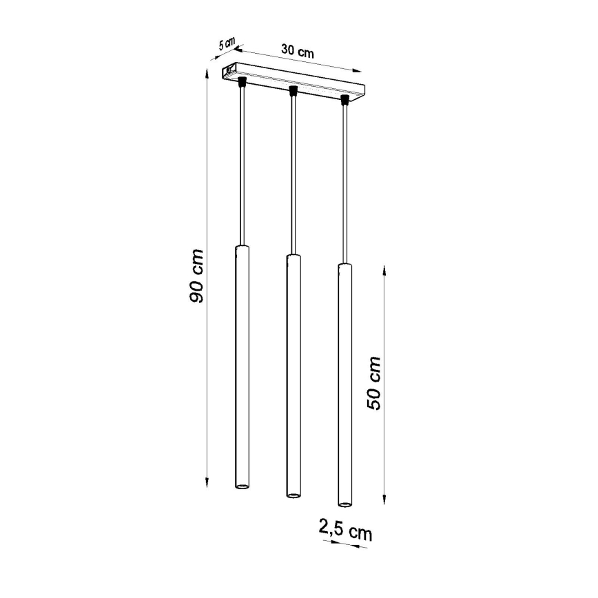 Luster na sajli PASTELO 3xG9/8W/230V bijela