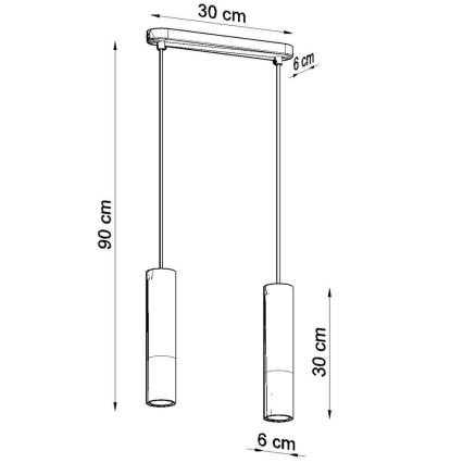 Luster na sajli PABLO 2xGU10/40W/230V bijela/bukva