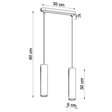 Luster na sajli LINO 2xGU10/40W/230V