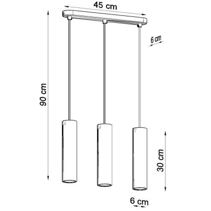 Luster na sajli LINO 3xGU10/40W/230V bukva