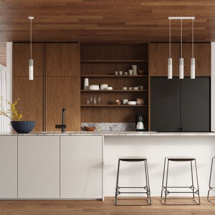 Luster na užetu BORGIO 1xGU10/40W/230V beton/metal bijela