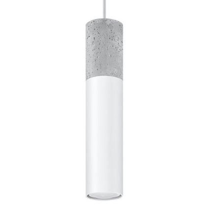 Luster na užetu BORGIO 1xGU10/40W/230V beton/metal bijela