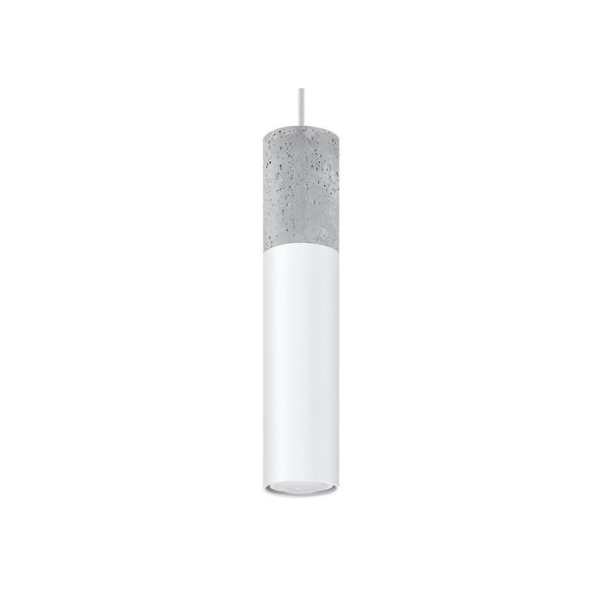 Luster na užetu BORGIO 1xGU10/40W/230V beton/metal bijela