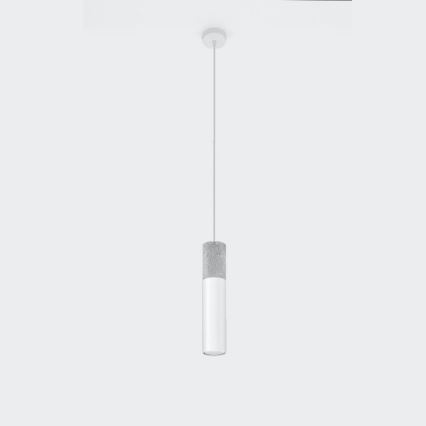 Luster na užetu BORGIO 1xGU10/40W/230V beton/metal bijela