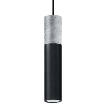 Luster na užetu BORGIO 1xGU10/40W/230V beton/metal crna
