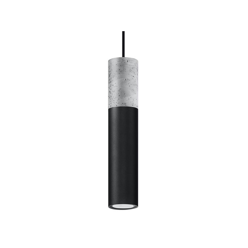 Luster na užetu BORGIO 1xGU10/40W/230V beton/metal crna