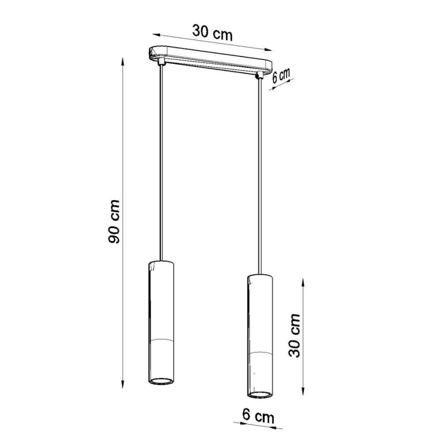 Luster na užetu BORGIO 2xGU10/40W/230V beton/metal crna