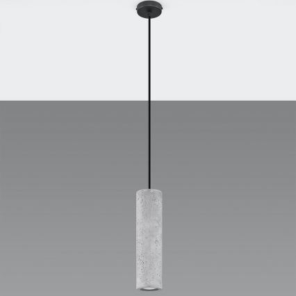 Luster na užetu LUVO 1xGU10/40W/230V beton/crna