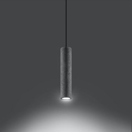 Luster na užetu LUVO 1xGU10/40W/230V beton/crna