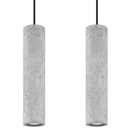 Luster na užetu LUVO 2xGU10/40W/230V beton/crna