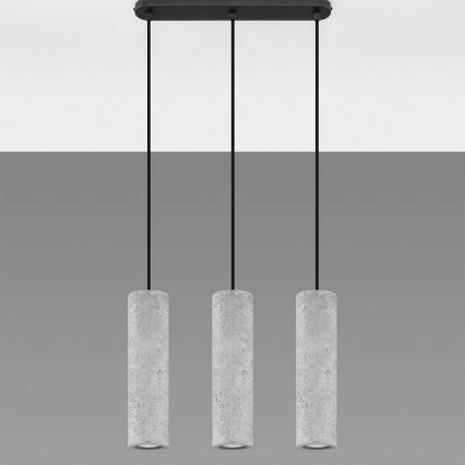 Luster na užetu LUVO 3xGU10/40W/230V beton/crna