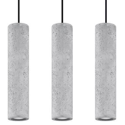 Luster na užetu LUVO 3xGU10/40W/230V beton/crna