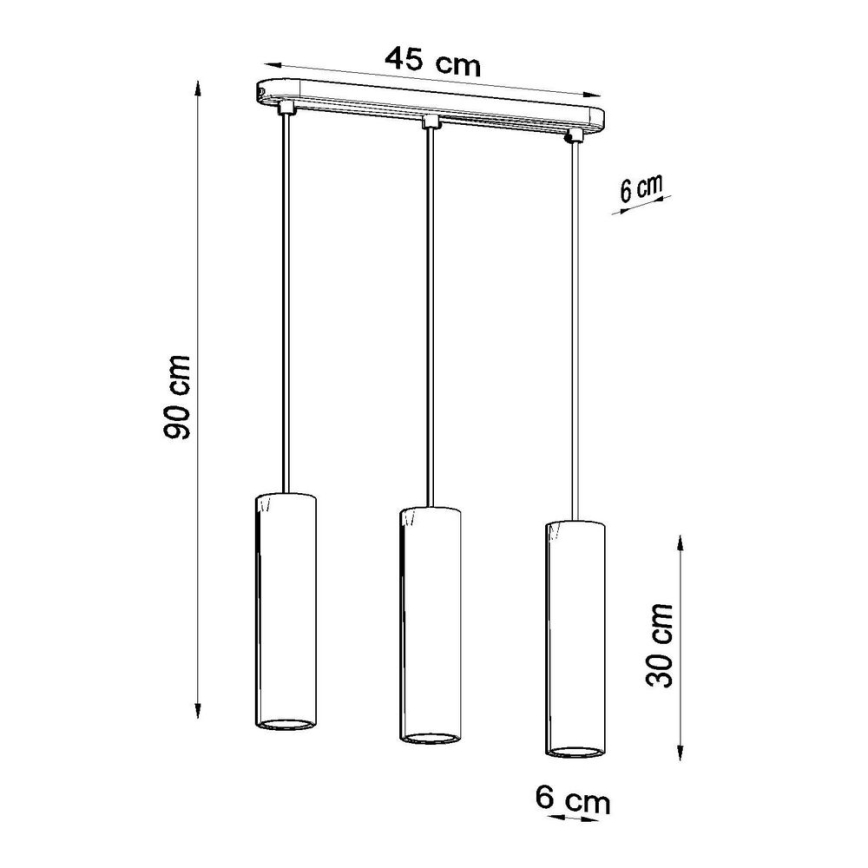 Luster na užetu LUVO 3xGU10/40W/230V beton/crna