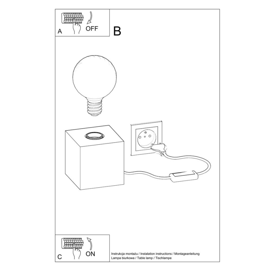 Stolna lampa ABEL 1xE27/15W/230V bukva