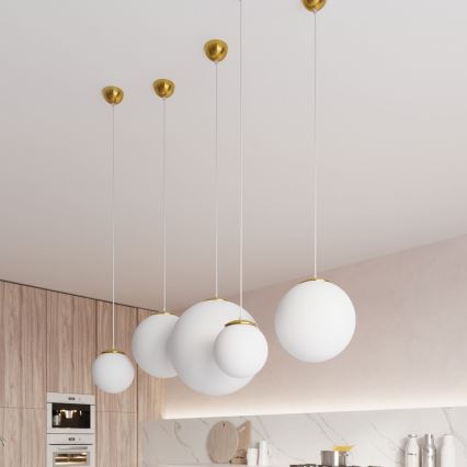 Luster na sajli TOYA 1xE27/60W/230V pr. 20 cm bijela/zlatna