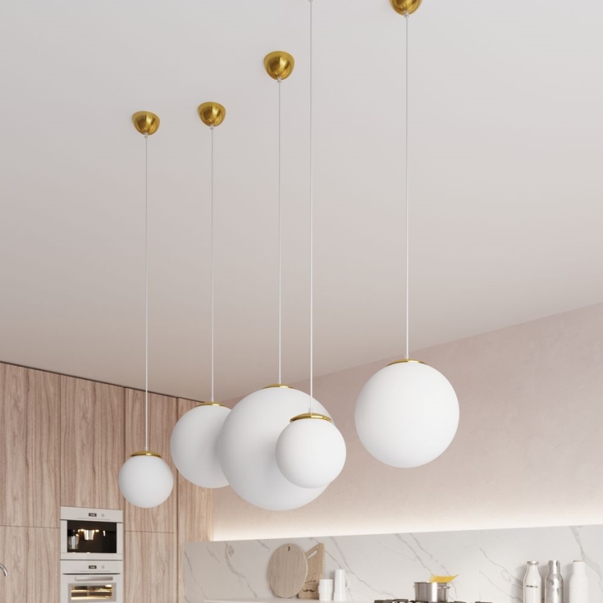Luster na sajli TOYA 1xE27/60W/230V pr. 20 cm bijela/zlatna