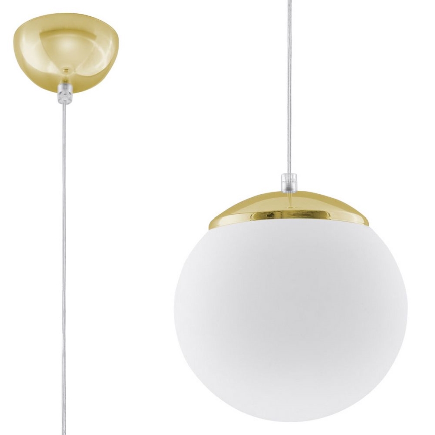 Luster na sajli TOYA 1xE27/60W/230V pr. 20 cm bijela/zlatna