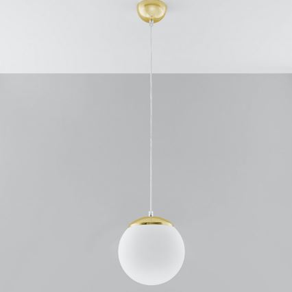 Luster na sajli TOYA 1xE27/60W/230V pr. 20 cm bijela/zlatna