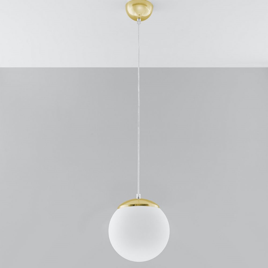 Luster na sajli TOYA 1xE27/60W/230V pr. 20 cm bijela/zlatna