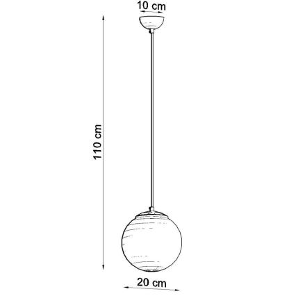 Luster na sajli TOYA 1xE27/60W/230V pr. 20 cm bijela/zlatna