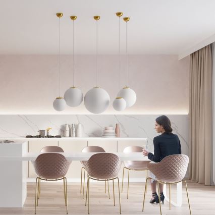 Viseći luster TOYA na sajli 1xE27/60W/230V Ø 30 cm bijeli/zlatni