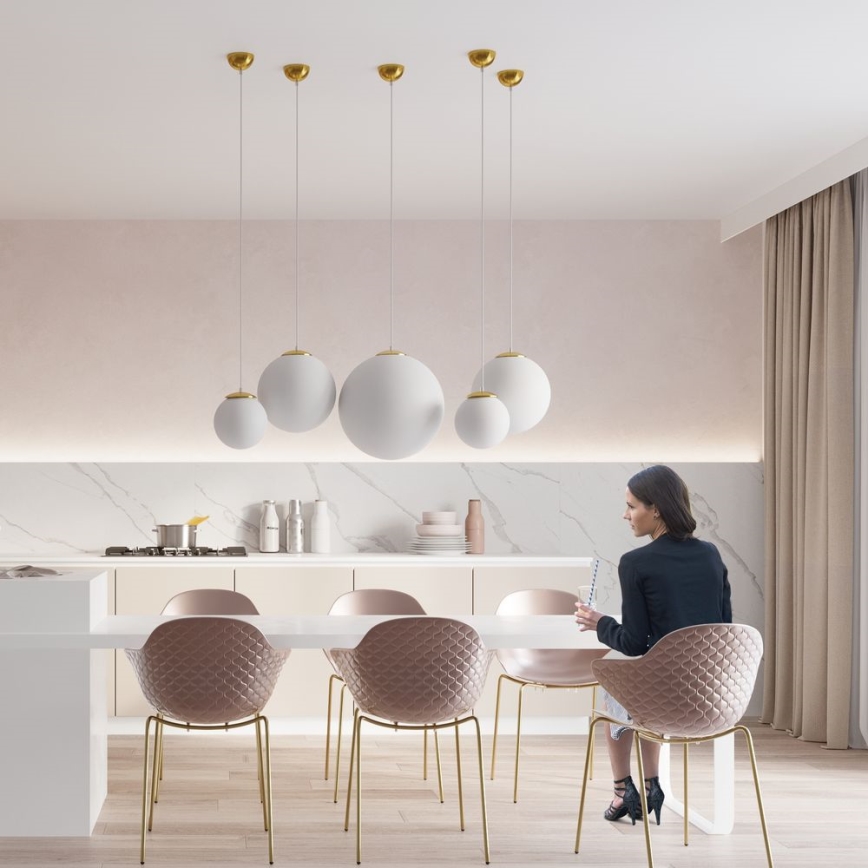 Viseći luster TOYA na sajli 1xE27/60W/230V Ø 30 cm bijeli/zlatni