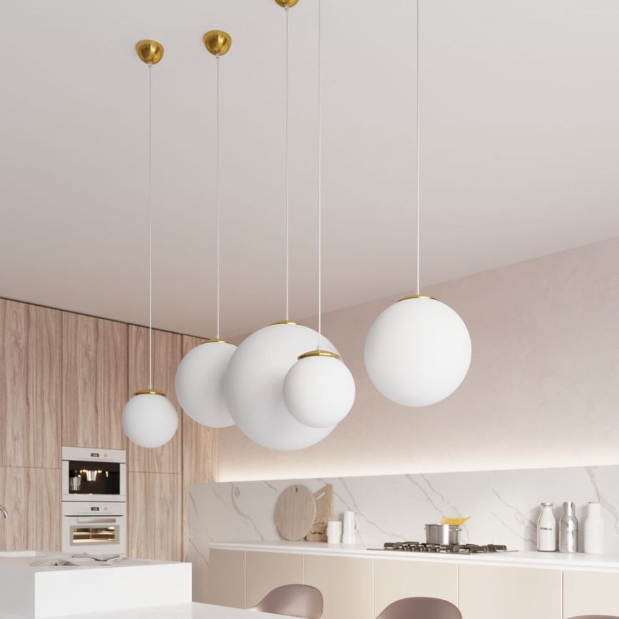 Luster na kabelu TOYA 1xE27/60W/230V Ø 40 cm bijela/zlatna