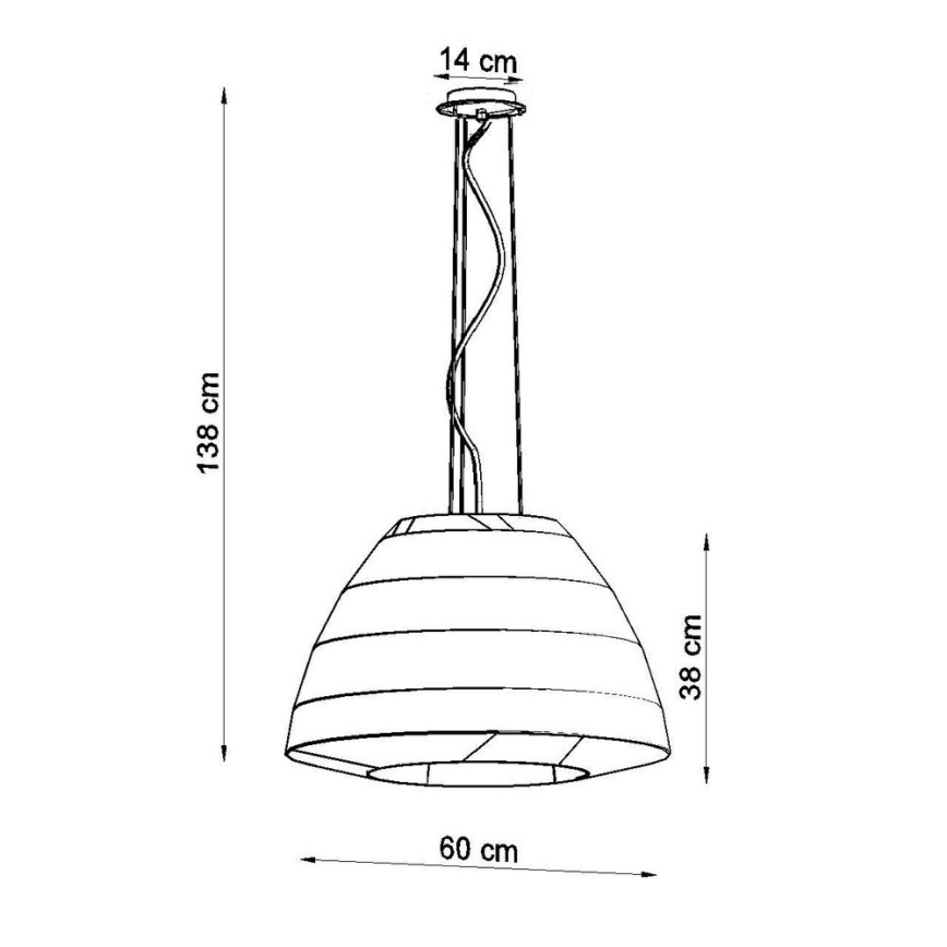 Luster na sajli BELLA 3xE27/60W/230V pr. 60 cm bijela