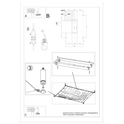 LED stropna svjetiljka LUNA 2xG13/8,5W/230V 80x105 cm bijela